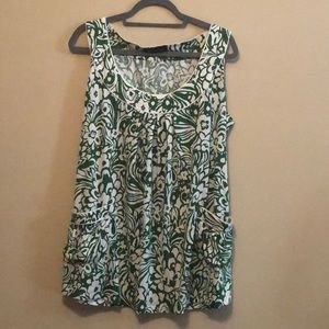 INC Sleeveless Tank With Pleating and Pockets